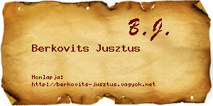Berkovits Jusztus névjegykártya